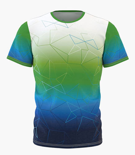 Camiseta Full Print Modelo Gradient Triangles